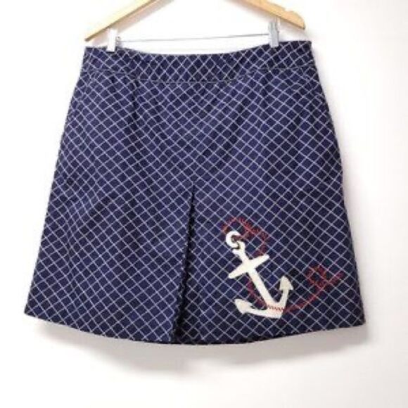 L.L. Bean nautical anchor A-line skirt sz 6P - Picture 6 of 6